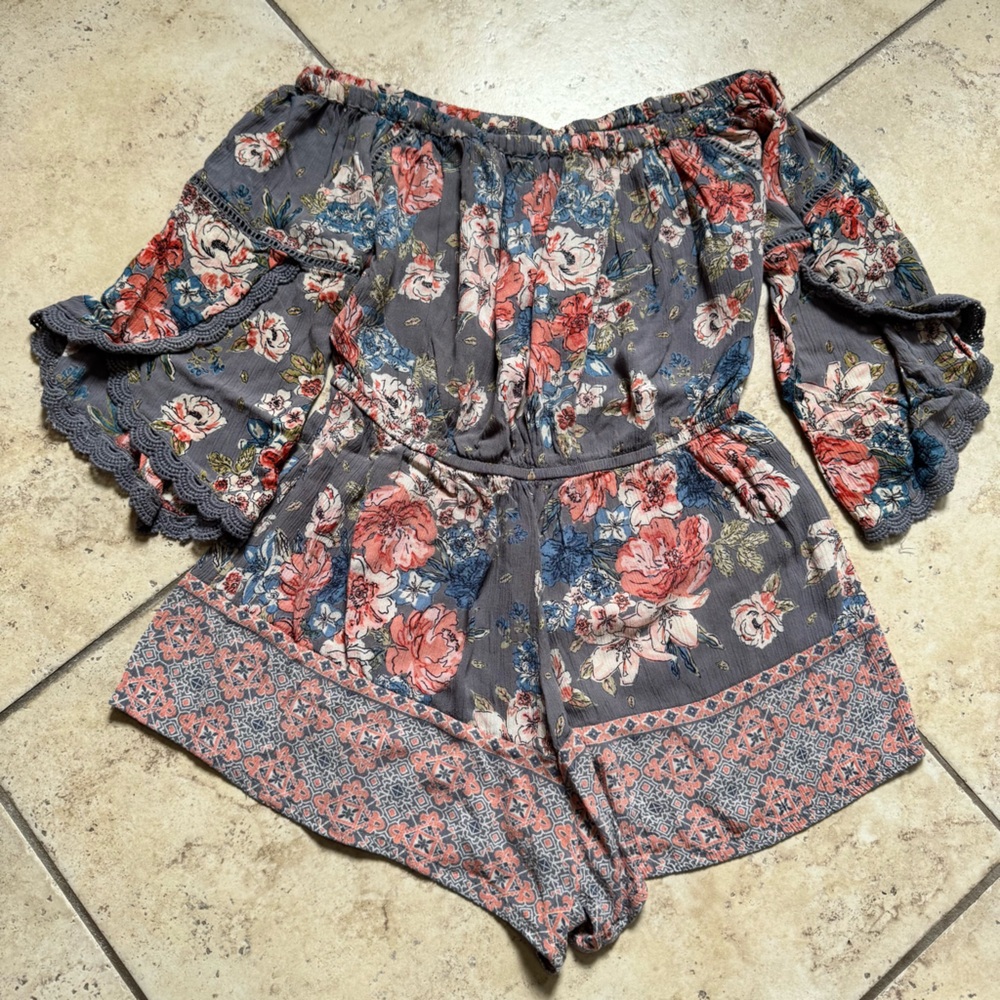 Angie Multicolor Floral Off-Shoulder Top